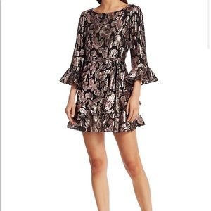 SALONI Marissa Metallic Brocade Mini Dress